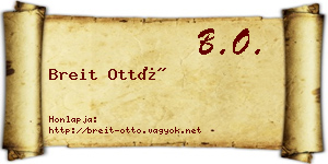 Breit Ottó névjegykártya